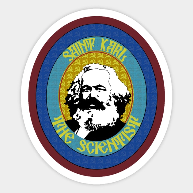 Saint Karl the Scientist Sticker by WellRed